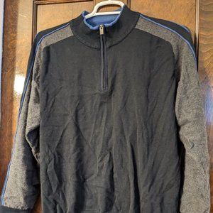 Black, Grey & Blue Quarter Zip Sweater